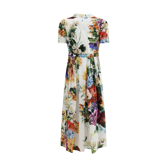Dolce & Gabbana Chemisier-Kleid mit Blumenstrauß-Print