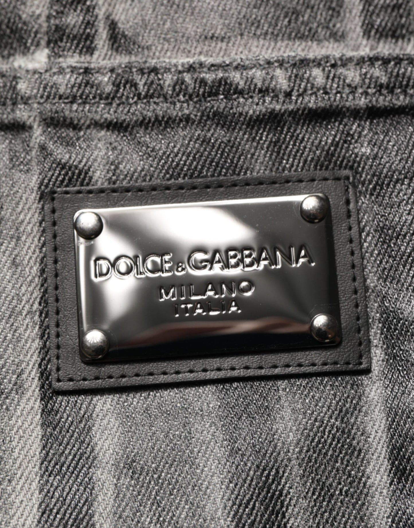 Dolce & Gabbana Jeanshose mit Grafikdruck in Schwarz und Grau