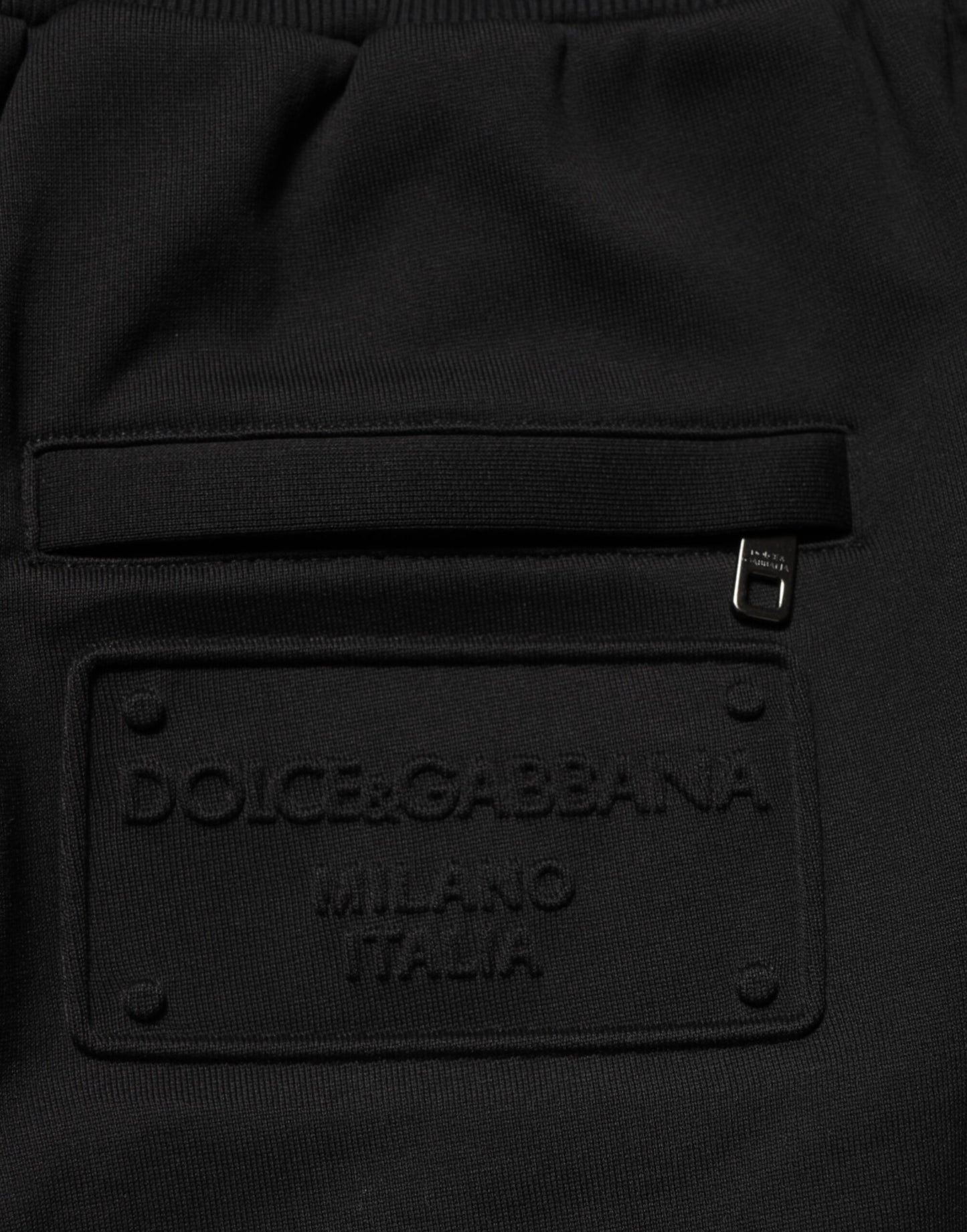 Dolce & Gabbana – Schwarze Jogginghose aus Baumwolle mit Kordelzug und Logo