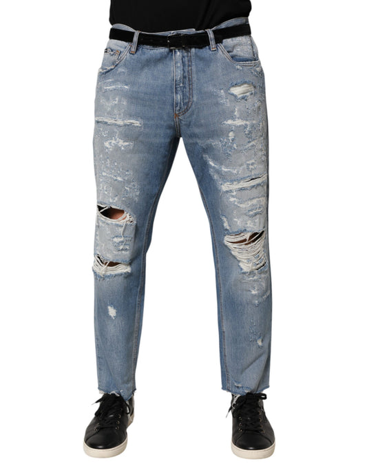 Dolce & Gabbana – Blaue Jeans im Used-Look mit Rissen
