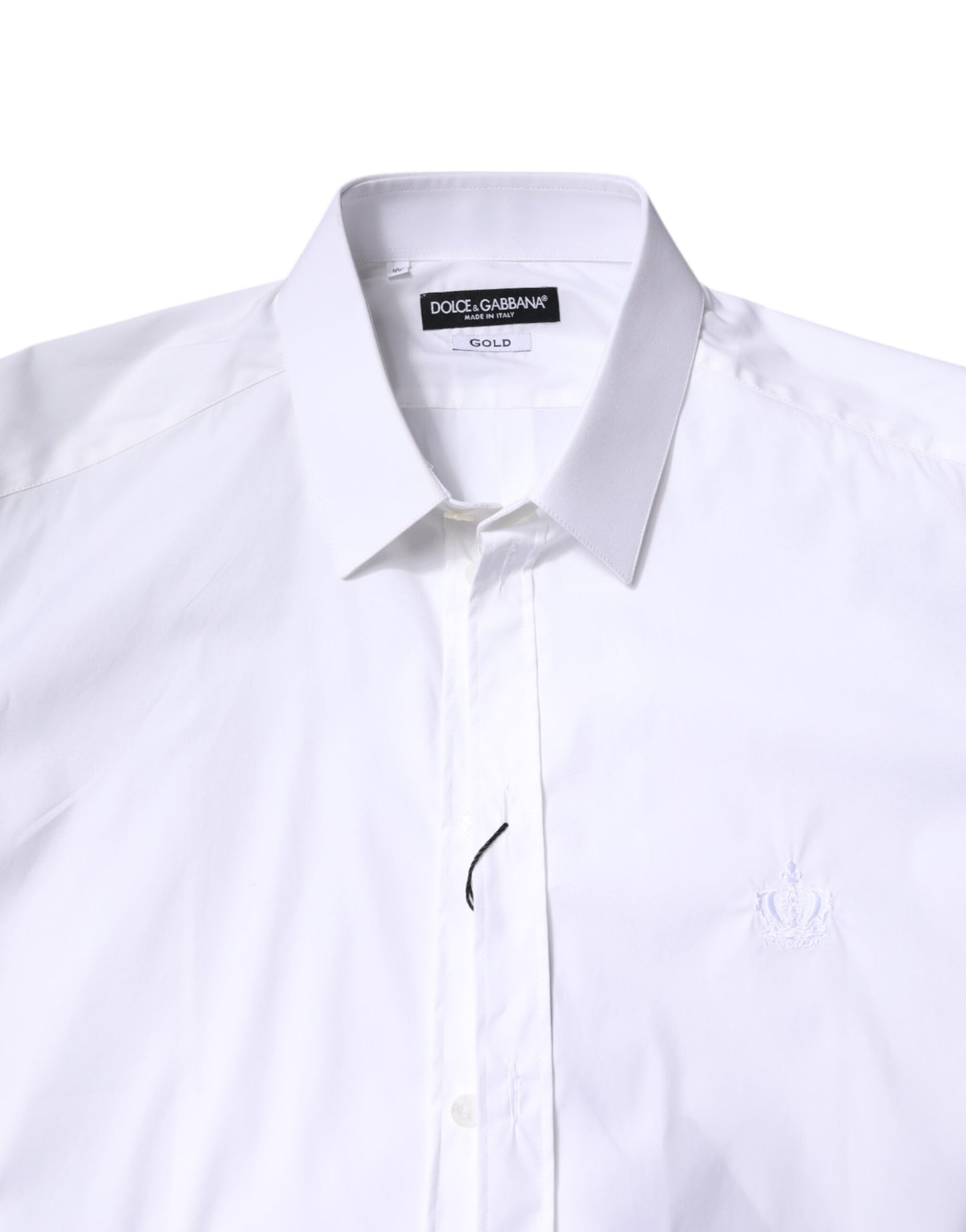 Dolce & Gabbana – Weißes, goldenes Hemd aus Baumwolle mit Kragen