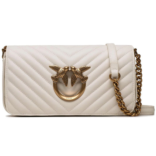 PINKO White Calfskin Women Crossbody Bag