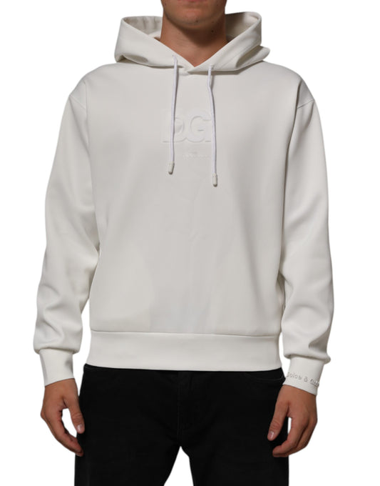 Dolce & Gabbana Weißes Logo-Kapuzenpullover für Herren
