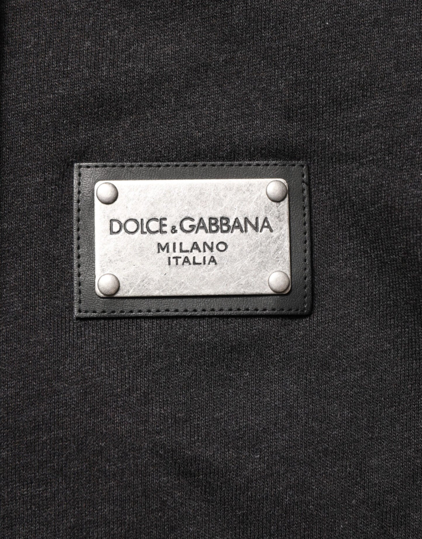 Dolce & Gabbana – Schwarzes Sweatshirt mit durchgehendem Reißverschluss und Logo
