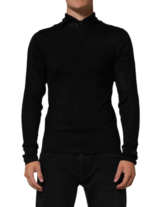 Dolce & Gabbana – Schwarzer Rollkragenpullover aus Viskose