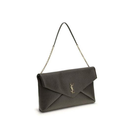 Saint Laurent Grüne Lammschultertasche aus Ovis Aries Leder