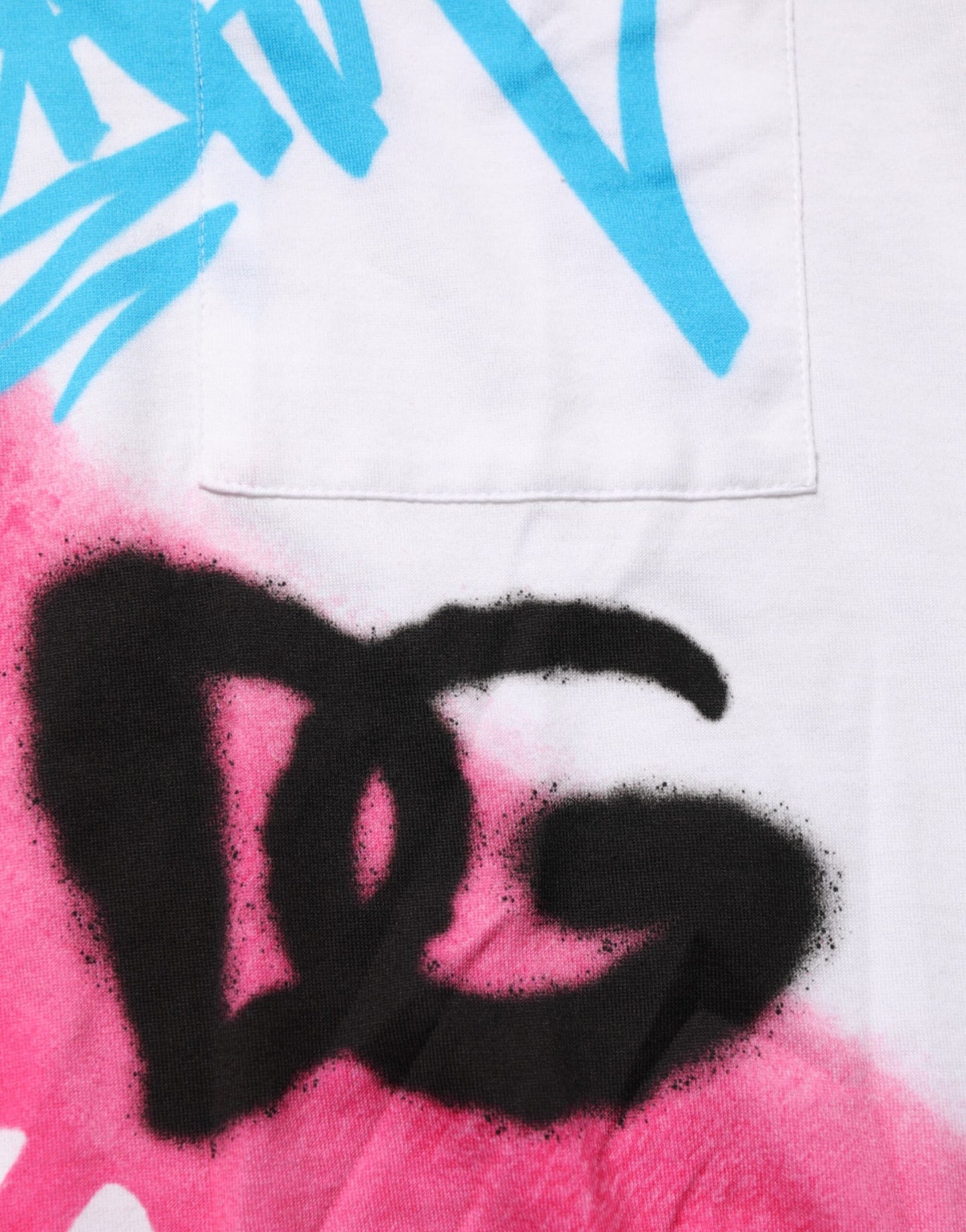 Dolce & Gabbana – Weißes Baumwoll-T-Shirt mit Rundhalsausschnitt und grafischem Print