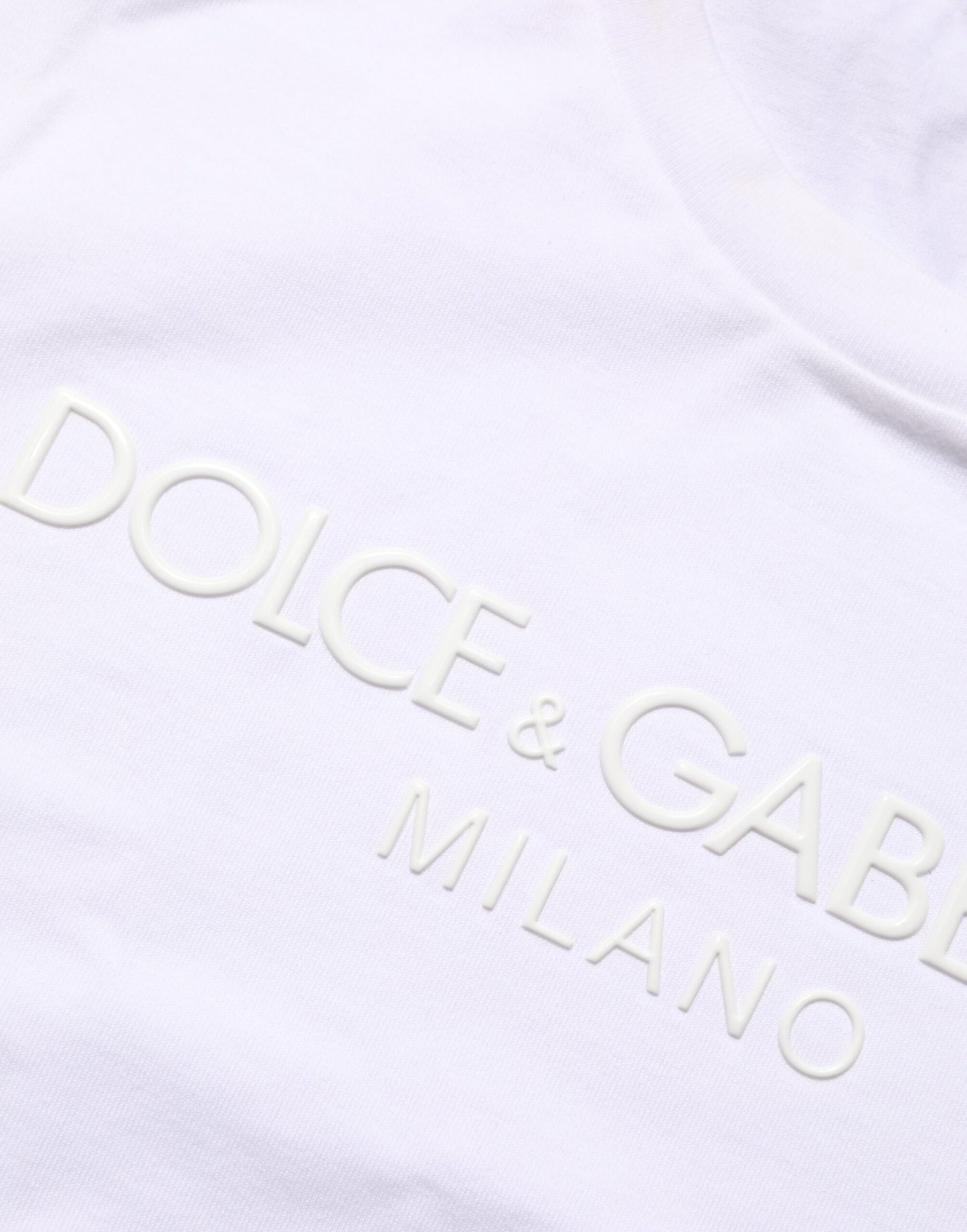 Dolce & Gabbana – Weißes T-Shirt aus Baumwolle mit Rundhalsausschnitt und kurzen Ärmeln