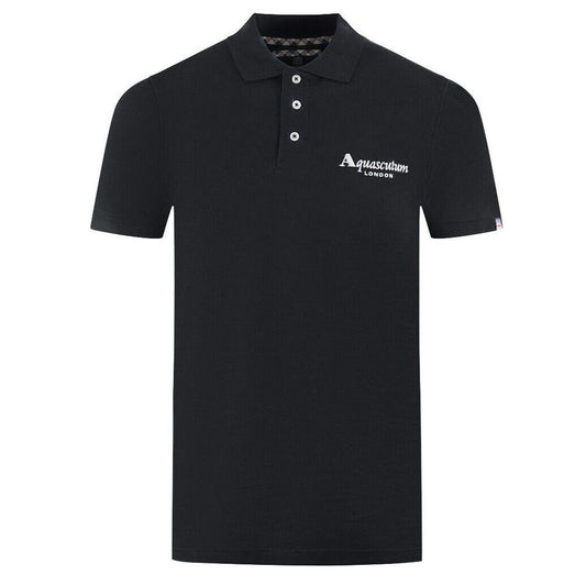 Aquascutum – Schwarzes Poloshirt aus Baumwolle