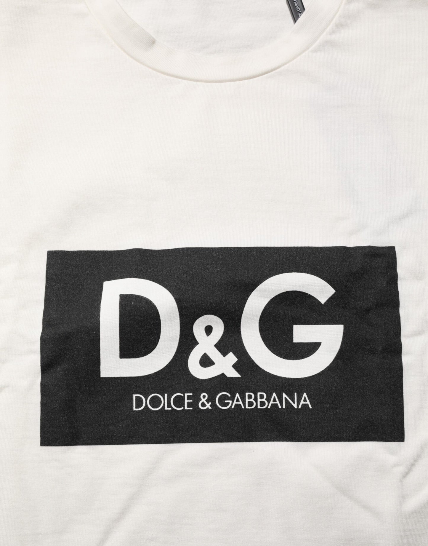 Dolce & Gabbana – Weißes Herren-T-Shirt aus Baumwolle mit Rundhalsausschnitt und Logodruck