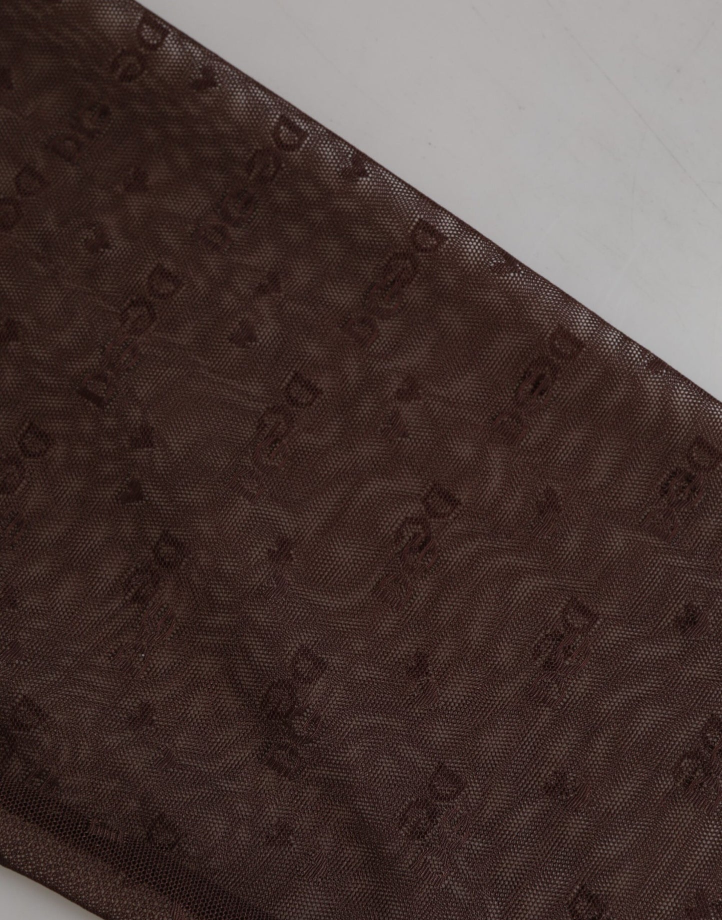Dolce & Gabbana Braune Nylon-Leggings mit Spitzenlogo