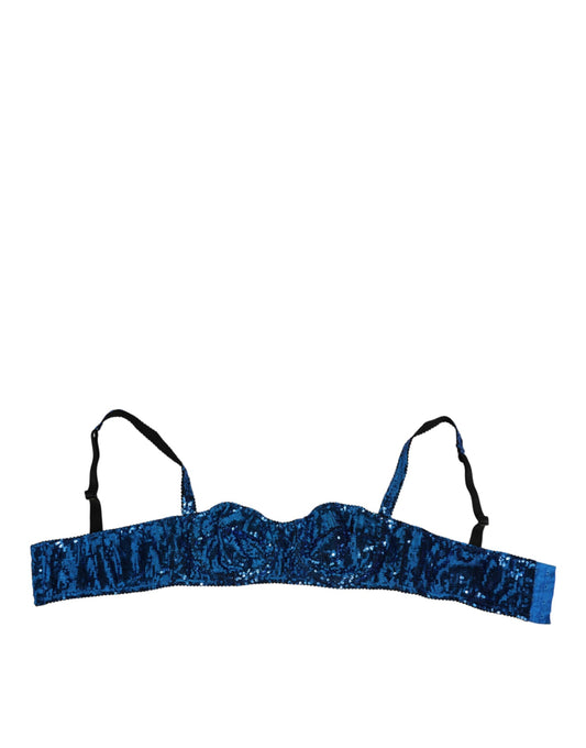 Dolce & Gabbana – Balconnet-BH mit blauen Pailletten