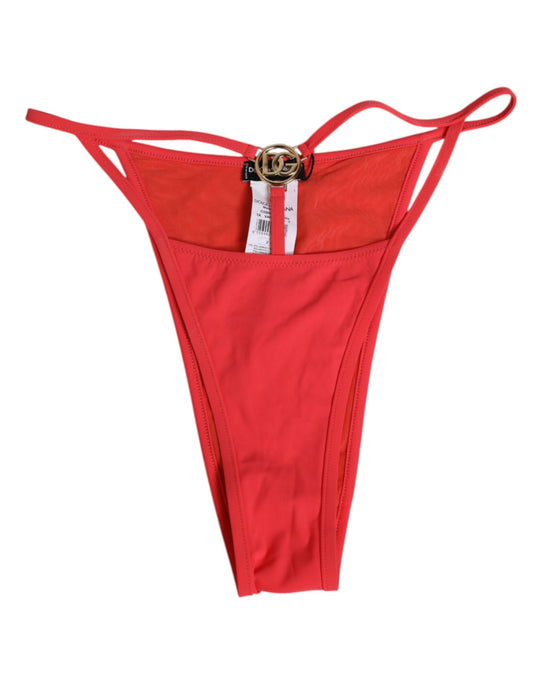 Dolce & Gabbana – Roter Nylon-Stretch-Tanga mit Slip