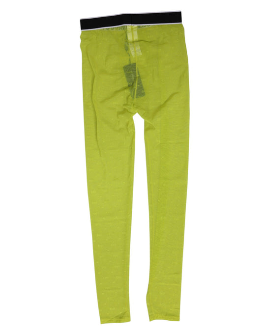 Dolce & Gabbana Neongrüne Nylon-Leggings mit Logo und Spitze, Unterwäsche