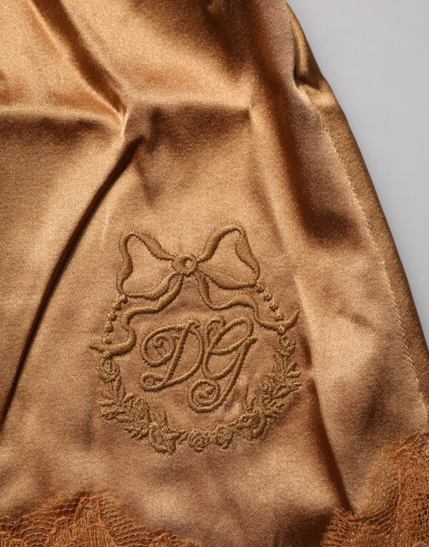 Dolce & Gabbana Braunes Tanktop mit Blumenspitze, Dessous, Nachtwäsche
