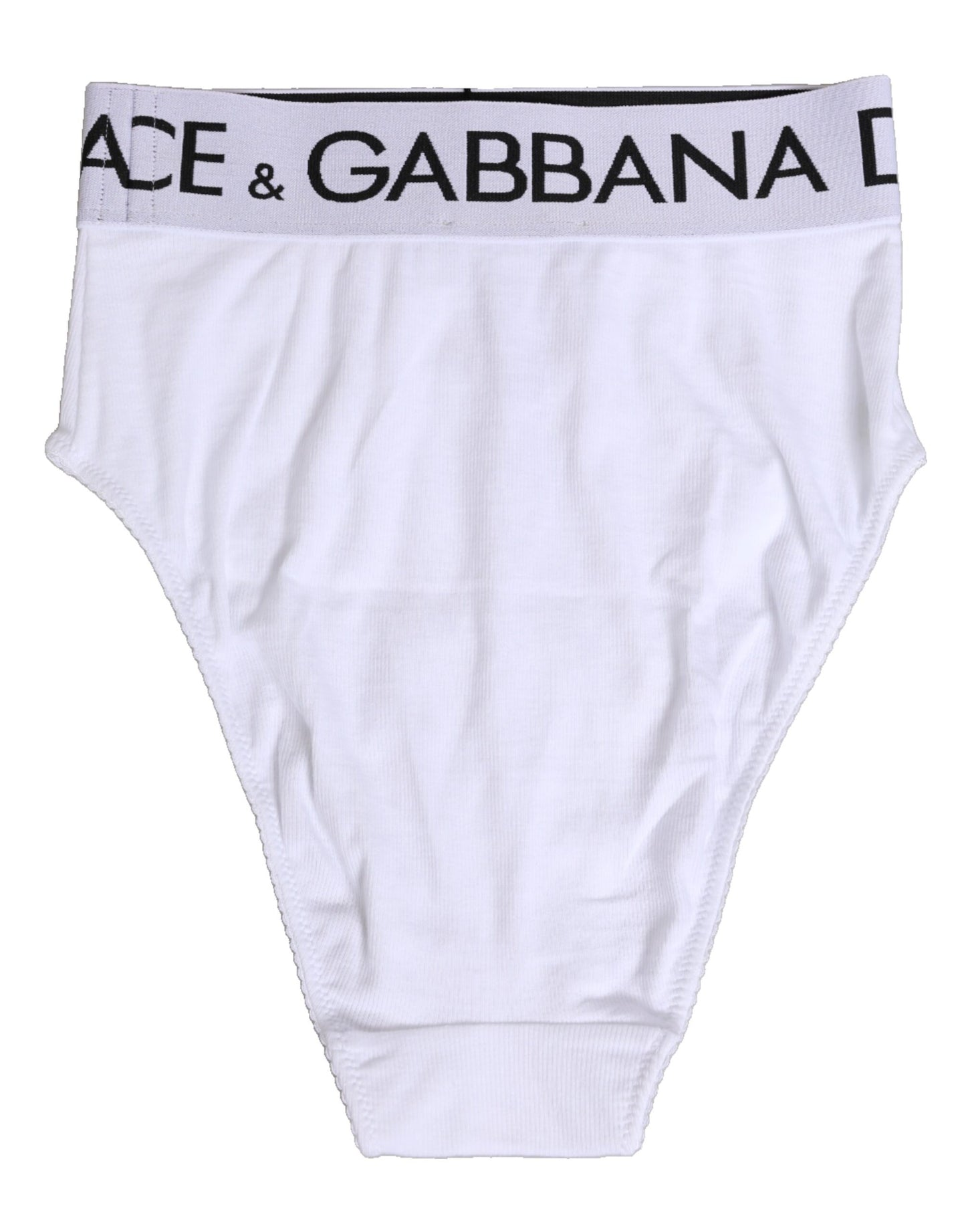Dolce & Gabbana – Weiße Slip-Unterhose aus Baumwollstretch mit hoher Taille
