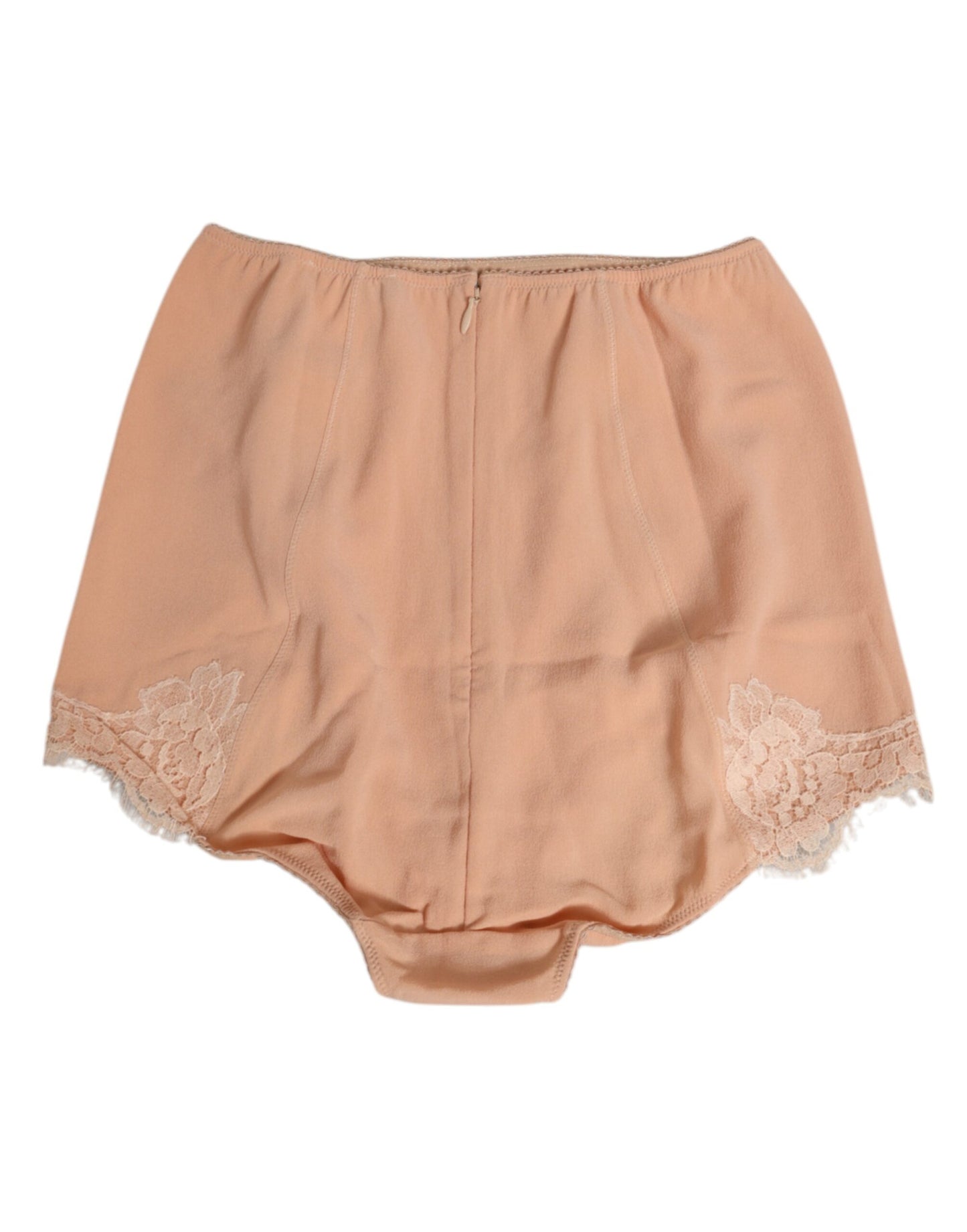 Dolce & Gabbana – Beigefarbene, hoch taillierte Miederhose aus Stretch-Seide