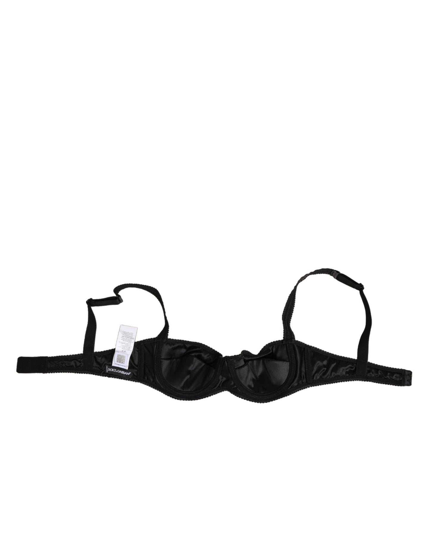 Dolce & Gabbana – Balconette-BH aus schwarzem Acetat-Stretch