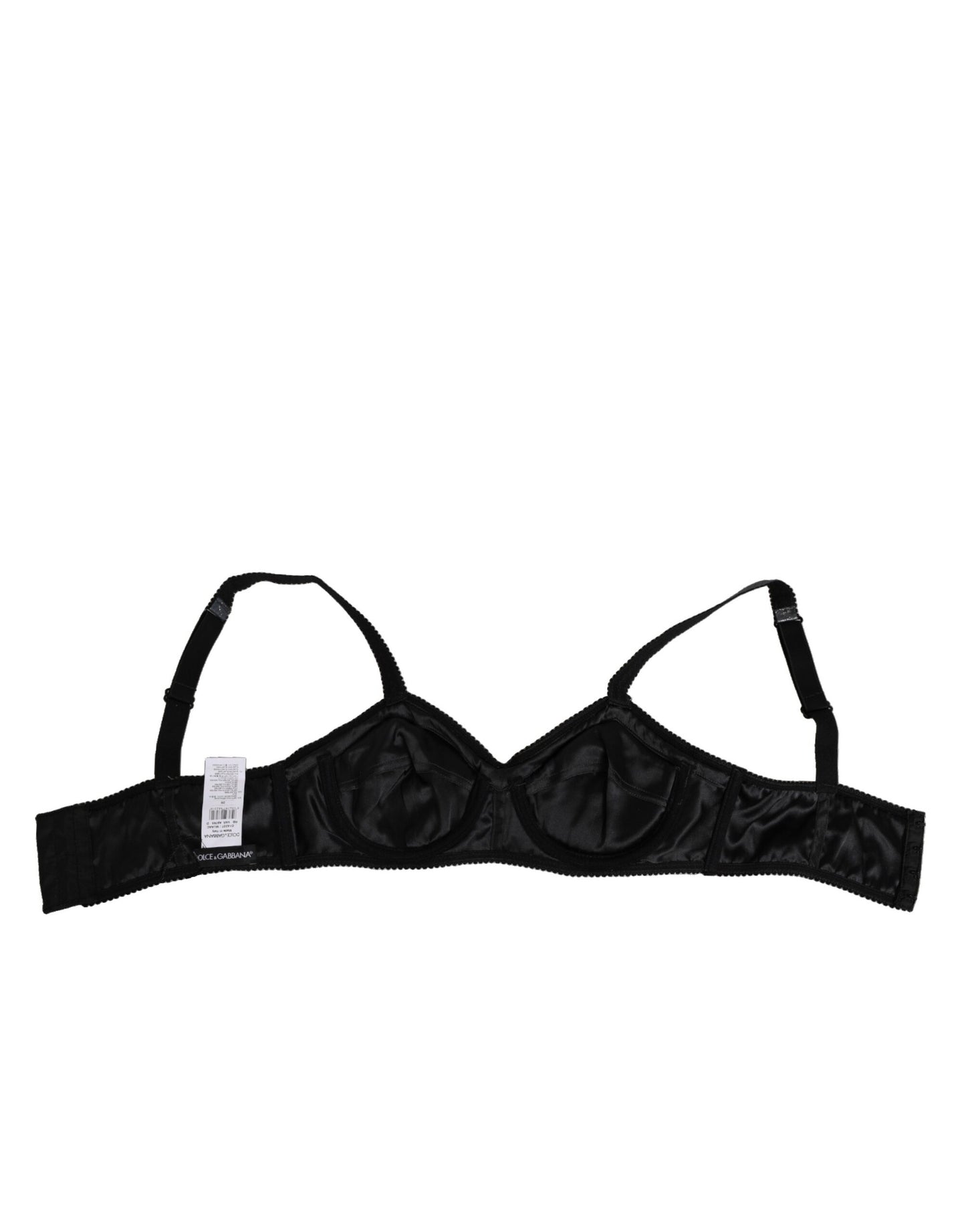Dolce & Gabbana Balconcino-BH aus dunkelgrauer Seide mit Stretch