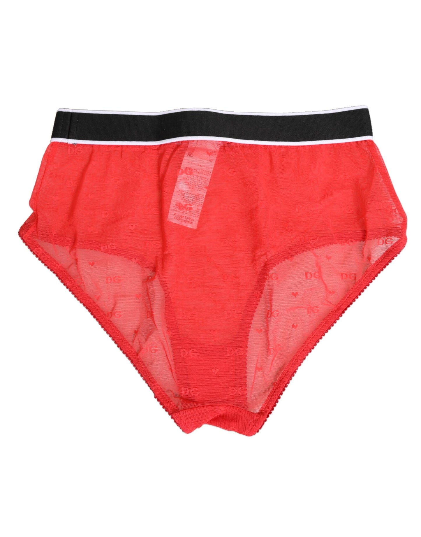 Dolce & Gabbana – Slip mit rotem Nylon-Logobund und Höschen
