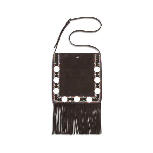 Valentino Garavani Schultertasche aus braunem Wildleder