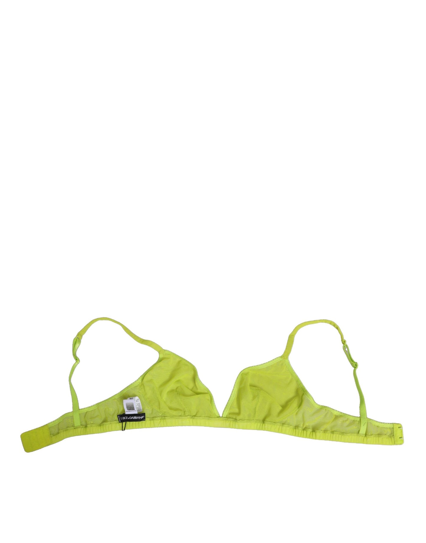 Dolce & Gabbana Gelbgrüne Nylon-BH-Unterwäsche mit weichen Körbchen