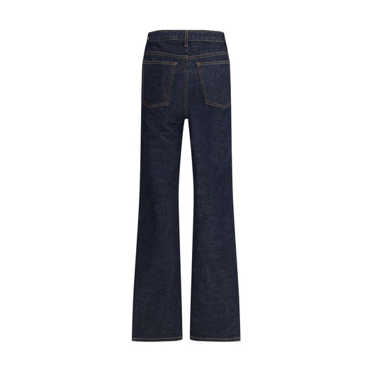 Khaite Blaue Baumwoll-Jeans mit hohem Bund