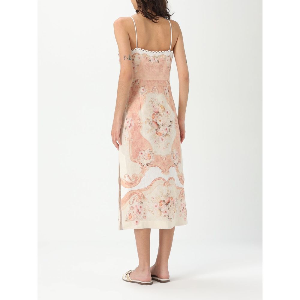 Twinset Leinenkleid in Multicolor