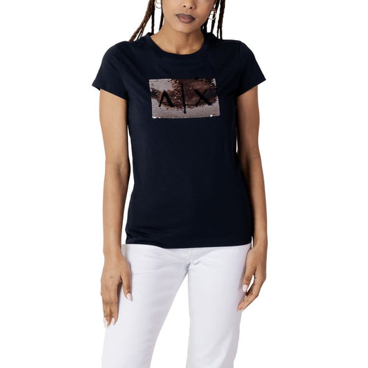 Armani Exchange – Blaues Baumwoll-T-Shirt