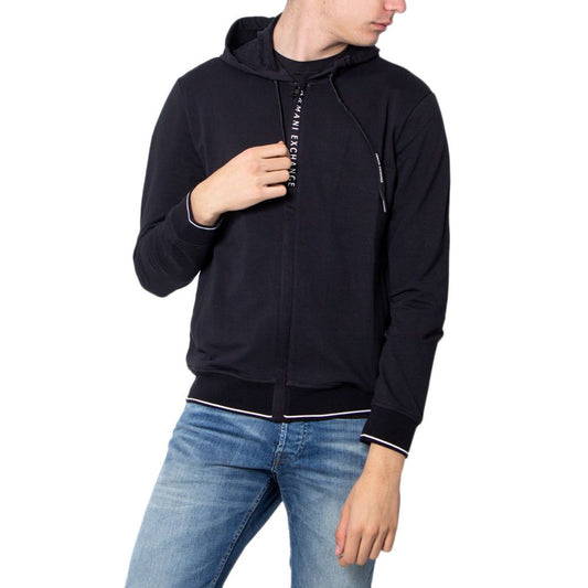 Armani Exchange – Schwarzer Kapuzenpullover aus Baumwolle