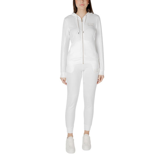 EA7 Emporio Armani Cremefarbener Trainingsanzug aus Polyester