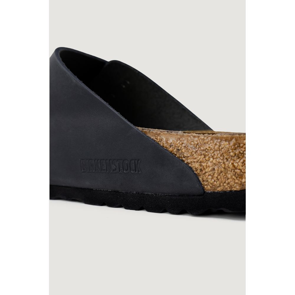 Birkenstock schwarze flache Sandalen aus Synthetik