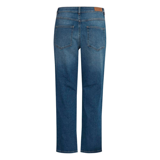 ICHI, Blaue Mom-Jeans aus Baumwolle