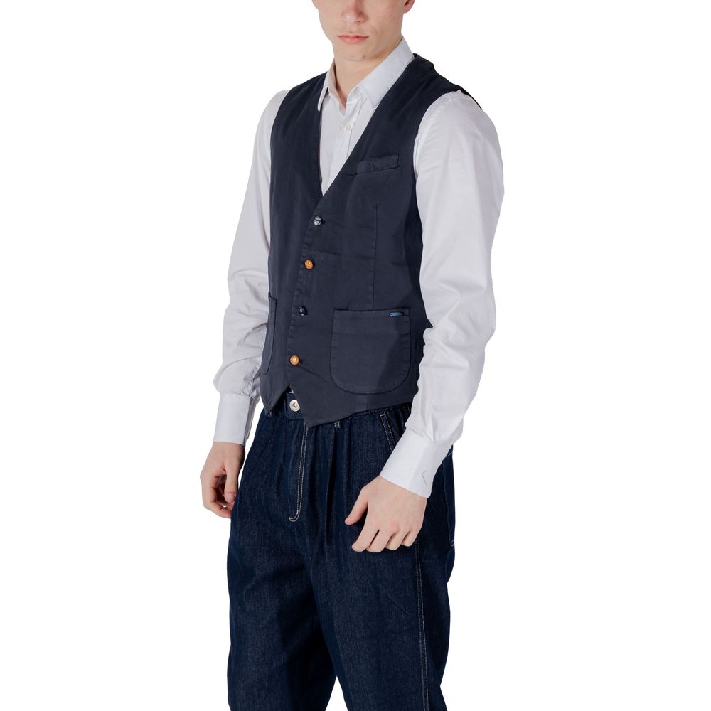 Gianni Lupo Blaue Baumwollweste