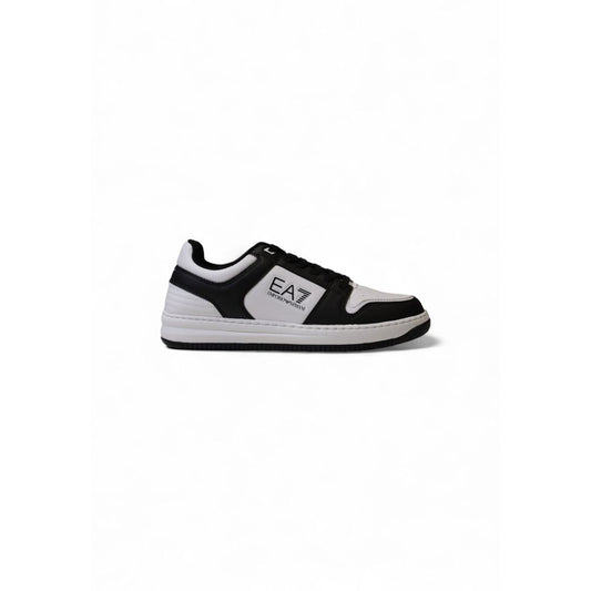 EA7 Emporio Armani – Schwarz-weißer Polyester-Sneaker