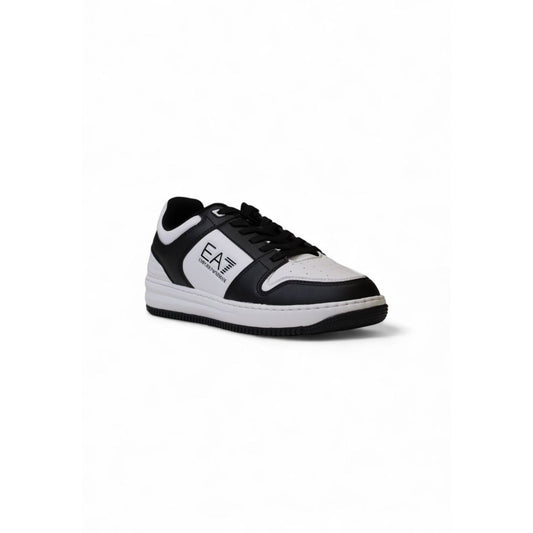 EA7 Emporio Armani – Schwarz-weißer Polyester-Sneaker
