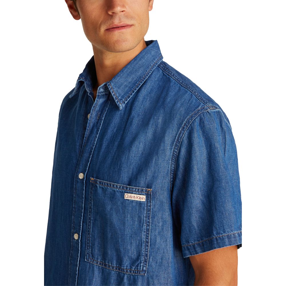 Calvin Klein Jeans – Blaues Baumwollhemd