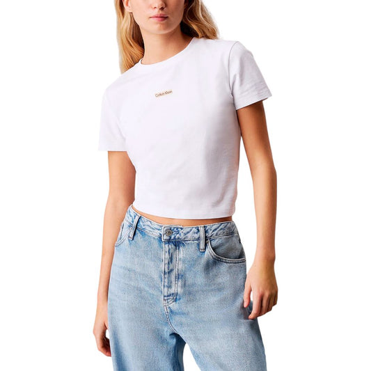 Calvin Klein Jeans – Weißes T-Shirt aus recycelter Baumwolle