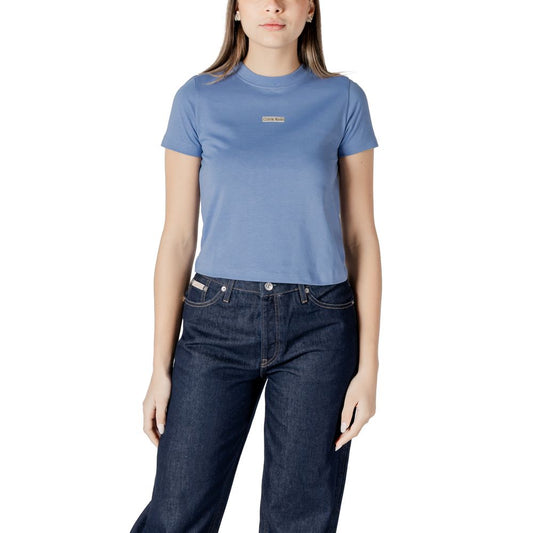 Calvin Klein Jeans – Hellblaues T-Shirt aus recycelter Baumwolle