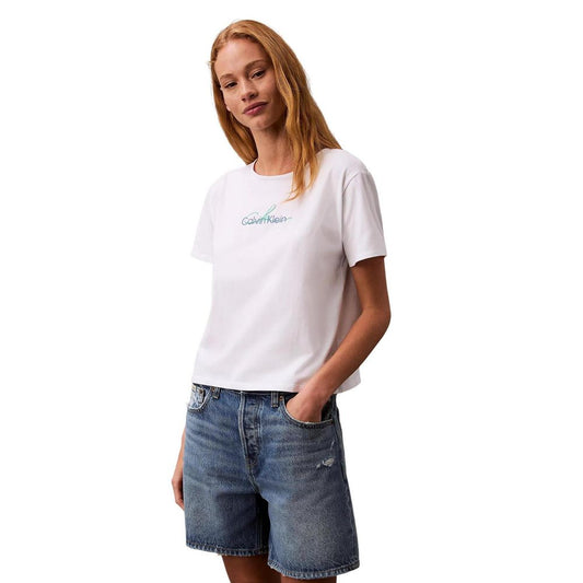 Calvin Klein Jeans – Weißes T-Shirt aus recycelter Baumwolle