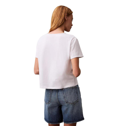 Calvin Klein Jeans – Weißes T-Shirt aus recycelter Baumwolle