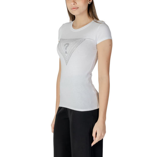 Guess – Weißes Baumwoll-T-Shirt