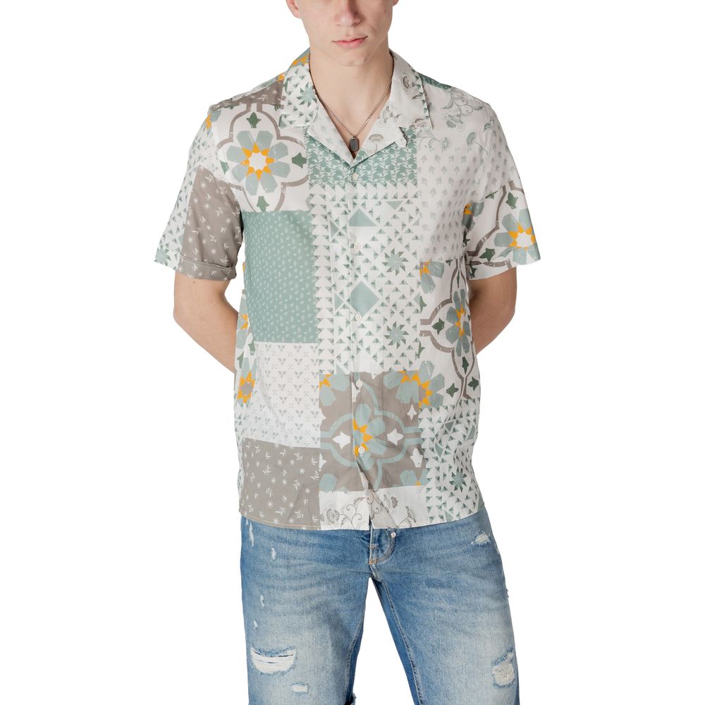 Antony Morato Grünes Viskose-Kurzarmshirt