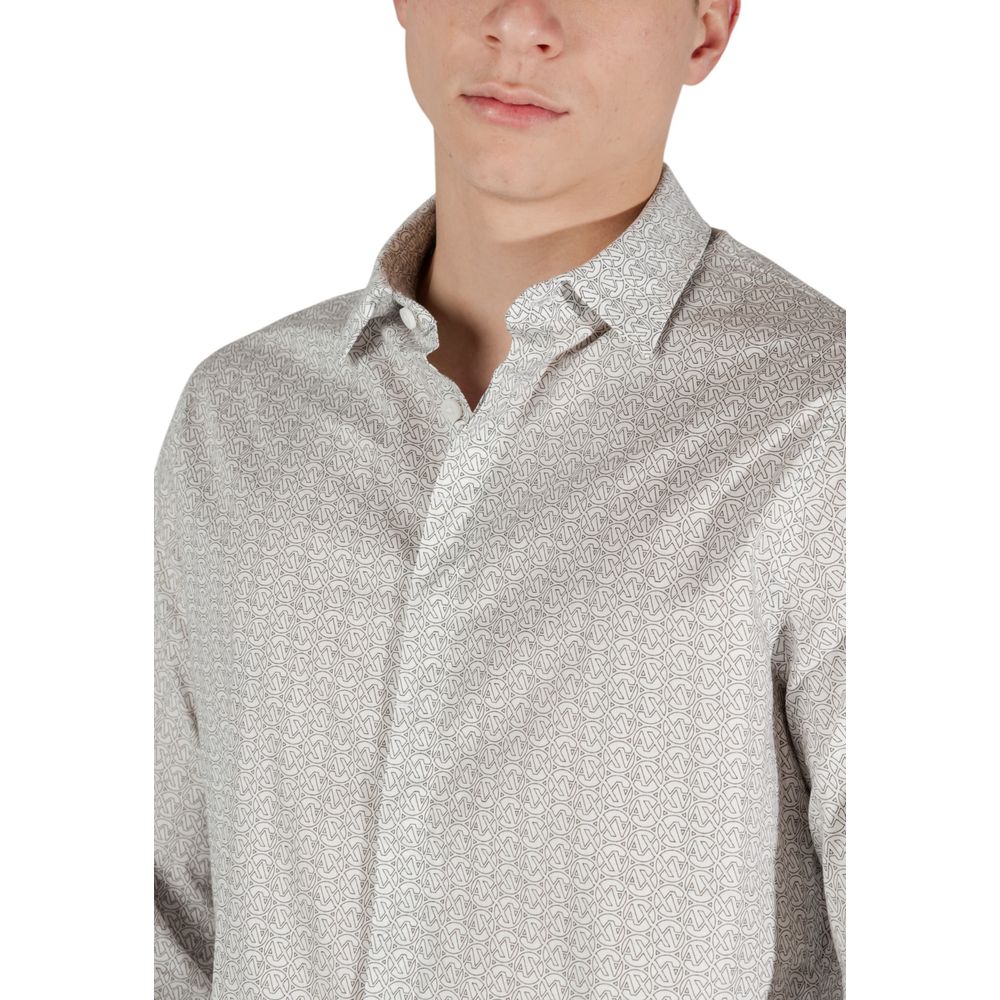 Cremefarbenes Baumwollhemd von Armani Exchange