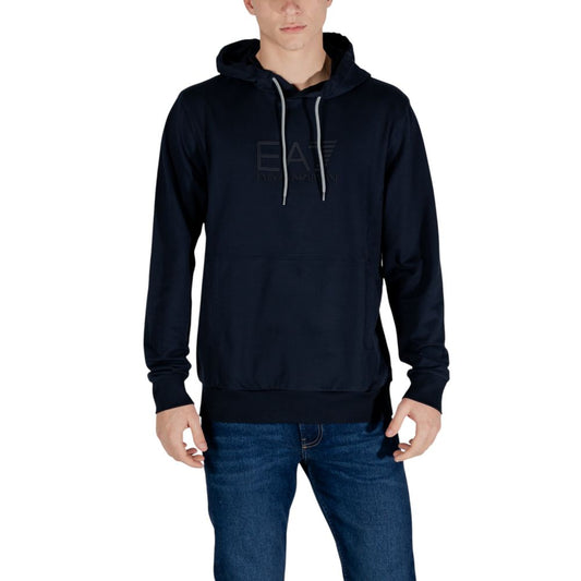 EA7 Emporio Armani Blauer Baumwoll-Kapuzenpullover