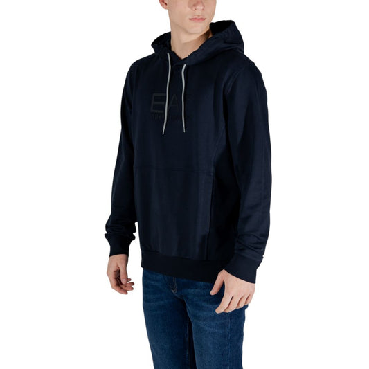 EA7 Emporio Armani Blauer Baumwoll-Kapuzenpullover