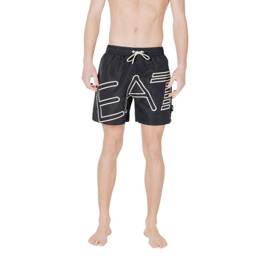 EA7 Emporio Armani – Schwarze Badeshorts aus Polyester
