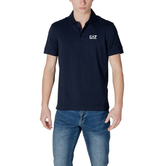 EA7 Emporio Armani – Blaues Poloshirt aus Baumwolle