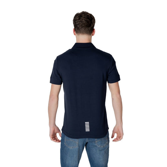EA7 Emporio Armani – Blaues Poloshirt aus Baumwolle