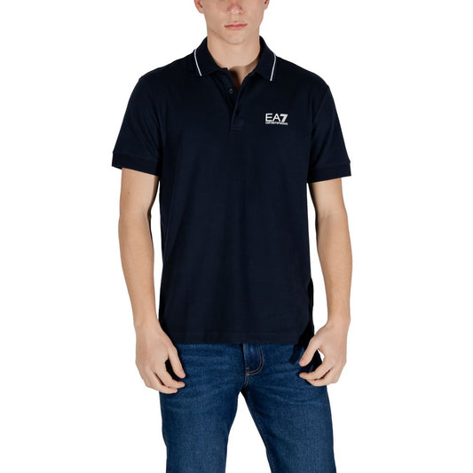 EA7 Emporio Armani – Blaues Poloshirt aus Baumwolle